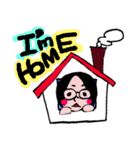 眼鏡女子とのほほん男子スタンプ（個別スタンプ：4）