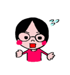 眼鏡女子とのほほん男子スタンプ（個別スタンプ：24）