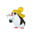 帽子で荒れ狂う波ペンギン（個別スタンプ：5）