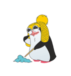 帽子で荒れ狂う波ペンギン（個別スタンプ：19）