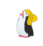 帽子で荒れ狂う波ペンギン（個別スタンプ：32）