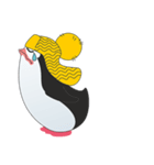 帽子で荒れ狂う波ペンギン（個別スタンプ：35）