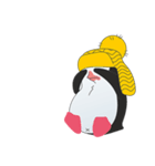 帽子で荒れ狂う波ペンギン（個別スタンプ：40）