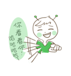Magnet girl ＆ her friend Green ET（個別スタンプ：11）