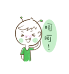 Magnet girl ＆ her friend Green ET（個別スタンプ：14）