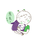 Magnet girl ＆ her friend Green ET（個別スタンプ：28）