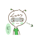 Magnet girl ＆ her friend Green ET（個別スタンプ：30）