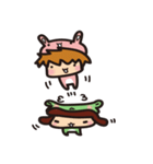 Silly frog and rabbit in summer（個別スタンプ：14）