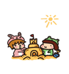 Silly frog and rabbit in summer（個別スタンプ：23）