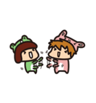 Silly frog and rabbit in summer（個別スタンプ：24）