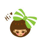 Yondoo (a green ribbon girl)（個別スタンプ：1）