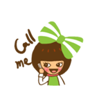 Yondoo (a green ribbon girl)（個別スタンプ：16）