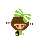 Yondoo (a green ribbon girl)（個別スタンプ：19）