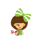 Yondoo (a green ribbon girl)（個別スタンプ：21）