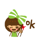 Yondoo (a green ribbon girl)（個別スタンプ：31）