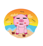 One of us: The Plump Pink, Summer ！（個別スタンプ：9）