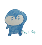 Shy penguin and lively monkey（個別スタンプ：10）