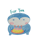 Shy penguin and lively monkey（個別スタンプ：14）