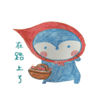 Shy penguin and lively monkey（個別スタンプ：16）