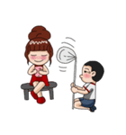 Red lady ＆ Boyfriend（個別スタンプ：28）