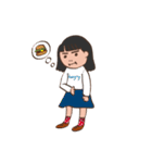 a round face girl with her friend（個別スタンプ：5）