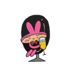 ピンクのうさぎとパパ（個別スタンプ：6）