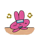 ピンクのうさぎとパパ（個別スタンプ：14）
