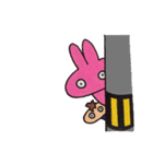 ピンクのうさぎとパパ（個別スタンプ：18）