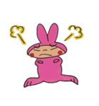 ピンクのうさぎとパパ（個別スタンプ：38）