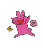 ピンクのうさぎとパパ（個別スタンプ：40）