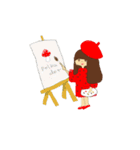 水玉子とパーマ子の日常スタンプ（個別スタンプ：1）
