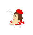 水玉子とパーマ子の日常スタンプ（個別スタンプ：37）