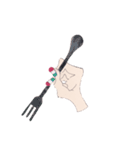 cutout of hand picture message（個別スタンプ：5）