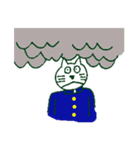 猫の中学生（個別スタンプ：3）