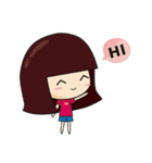 The girl and the cat（個別スタンプ：1）