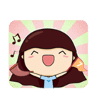 The girl and the cat（個別スタンプ：8）