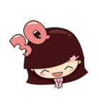 The girl and the cat（個別スタンプ：11）