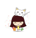 The girl and the cat（個別スタンプ：21）