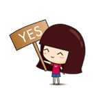 The girl and the cat（個別スタンプ：22）