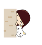 The girl and the cat（個別スタンプ：39）