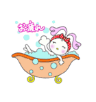 ハート耳のうさぎのラブちゃん（個別スタンプ：4）