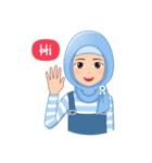 Cute Hijab (Eng)（個別スタンプ：1）