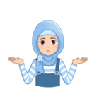Cute Hijab (Eng)（個別スタンプ：8）