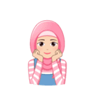 Cute Hijab (Eng)（個別スタンプ：18）