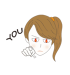 Ponytail and oval face girl（個別スタンプ：12）