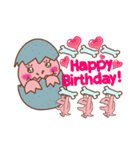 Pink Rex ＆ Carrot Girl（個別スタンプ：36）