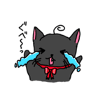 あほ毛黒にゃんこ（個別スタンプ：7）