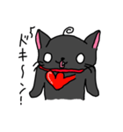 あほ毛黒にゃんこ（個別スタンプ：13）