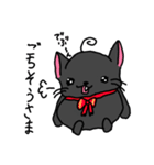 あほ毛黒にゃんこ（個別スタンプ：15）