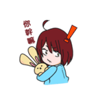 girl with rabbit（個別スタンプ：10）